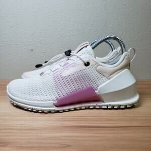 Ecco Women's Size 6.5 Biom 2.0 Breathru Cross Trainer White Pink Athletic Shoe